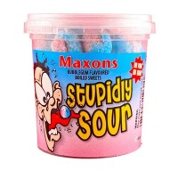 Maxons Stupidly Sour Bubblegum Tub 100g - BB: 10/2026 Maxons Stupidly Sour Bubblegum Tub 100g - BB: 10/2026